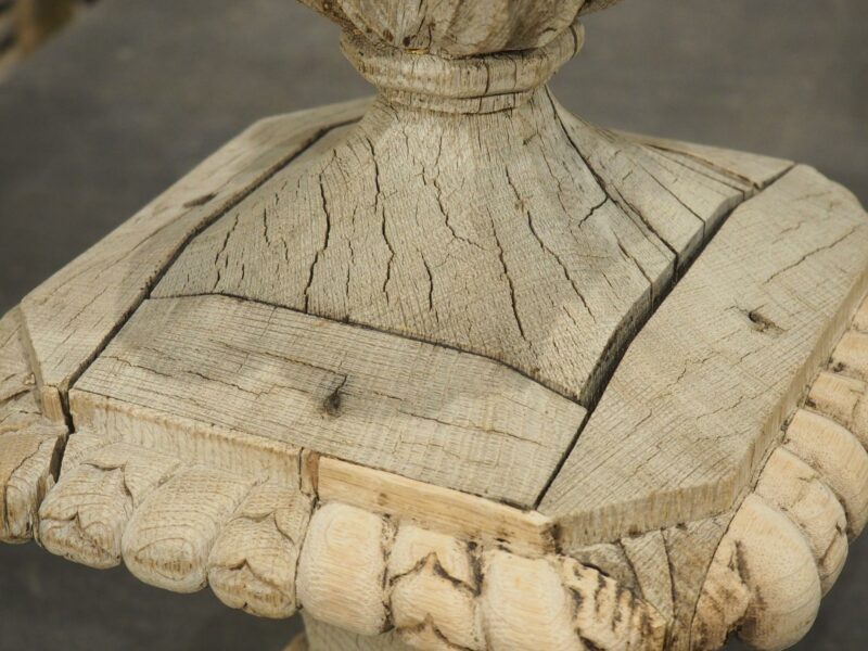 18th Century French Pot Feu Finial in Carved Oak - Image 13