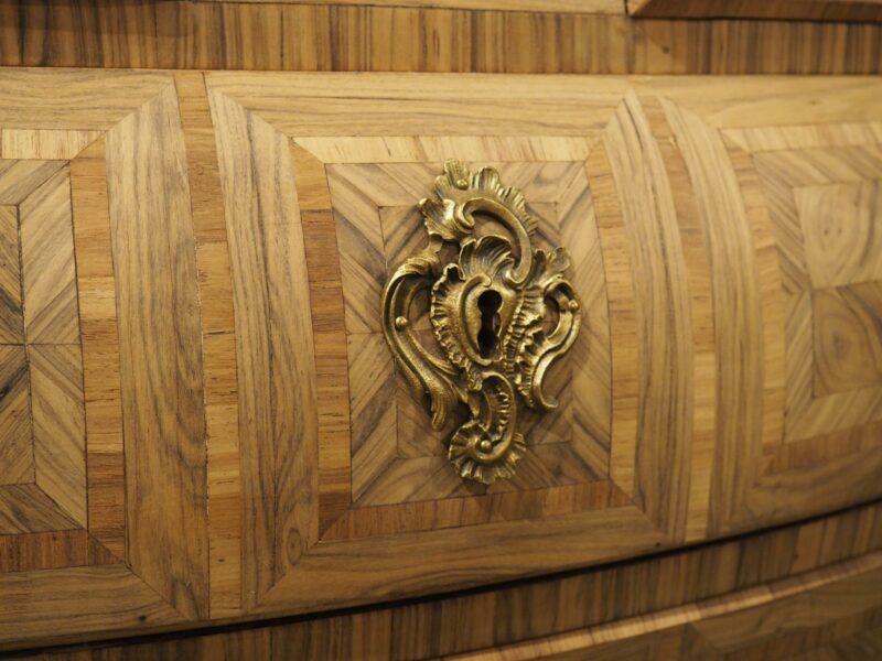 French Louis XV Style Bleached Marquetry Commode with Marble Top, Circa 1920s - Image 17