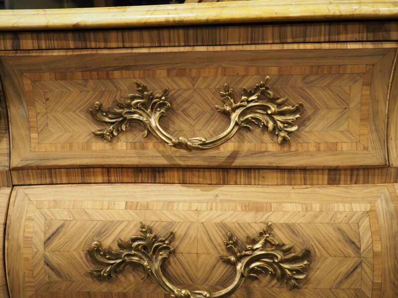 French Louis XV Style Bleached Marquetry Commode with Marble Top, Circa 1920s - Image 16