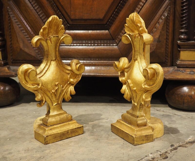 Pair of Decorative Circa 1750 Italian Giltwood Finials - Image 14