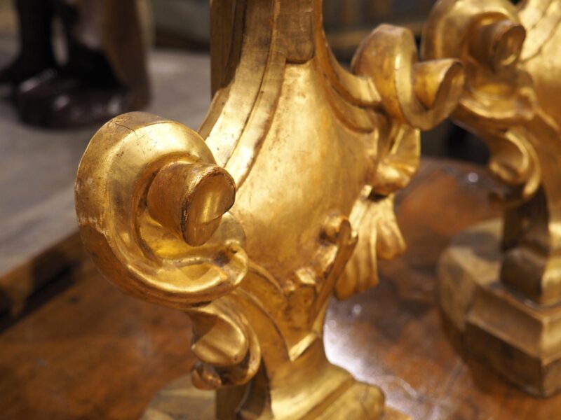 Pair of Decorative Circa 1750 Italian Giltwood Finials - Image 3