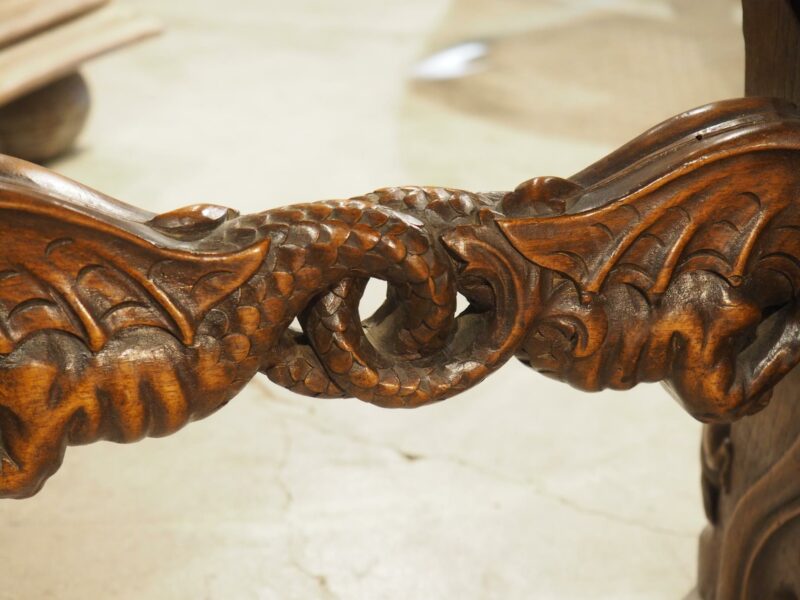 Fantastic Pair of French Gothic Style Carved Walnut Tabourets, Paris, Circa 1895 - Image 13