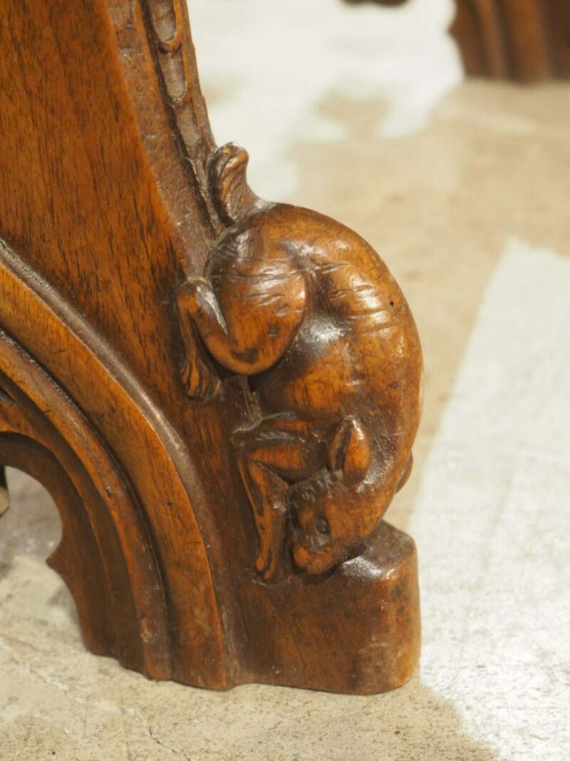 Fantastic Pair of French Gothic Style Carved Walnut Tabourets, Paris, Circa 1895 - Image 16