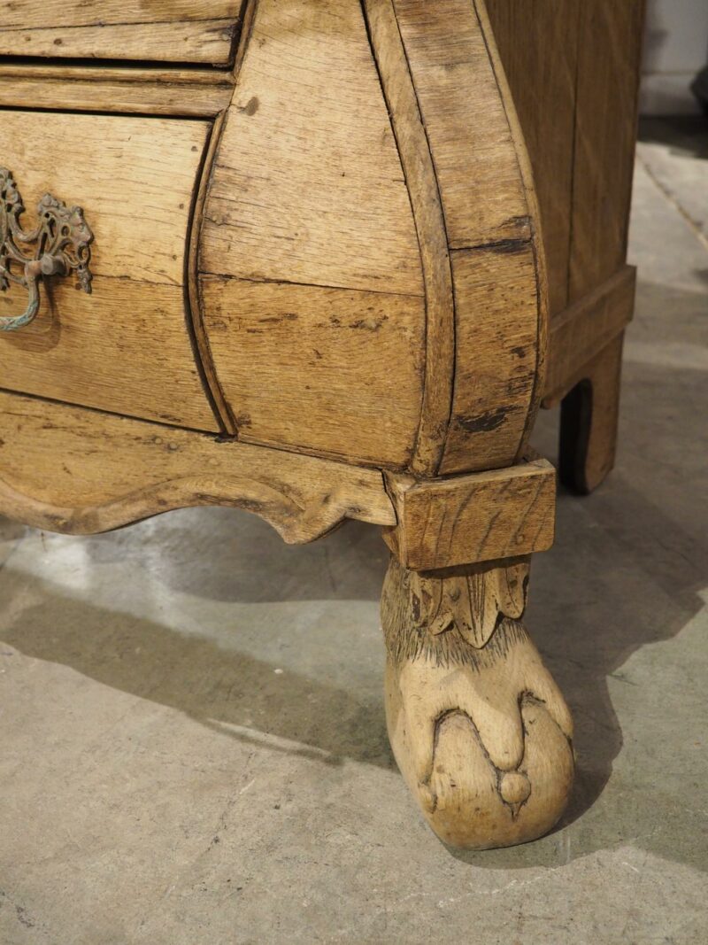 Antique Bleached Oak Drop Front Secretary Commode from Holland, Circa 1850 - Image 10