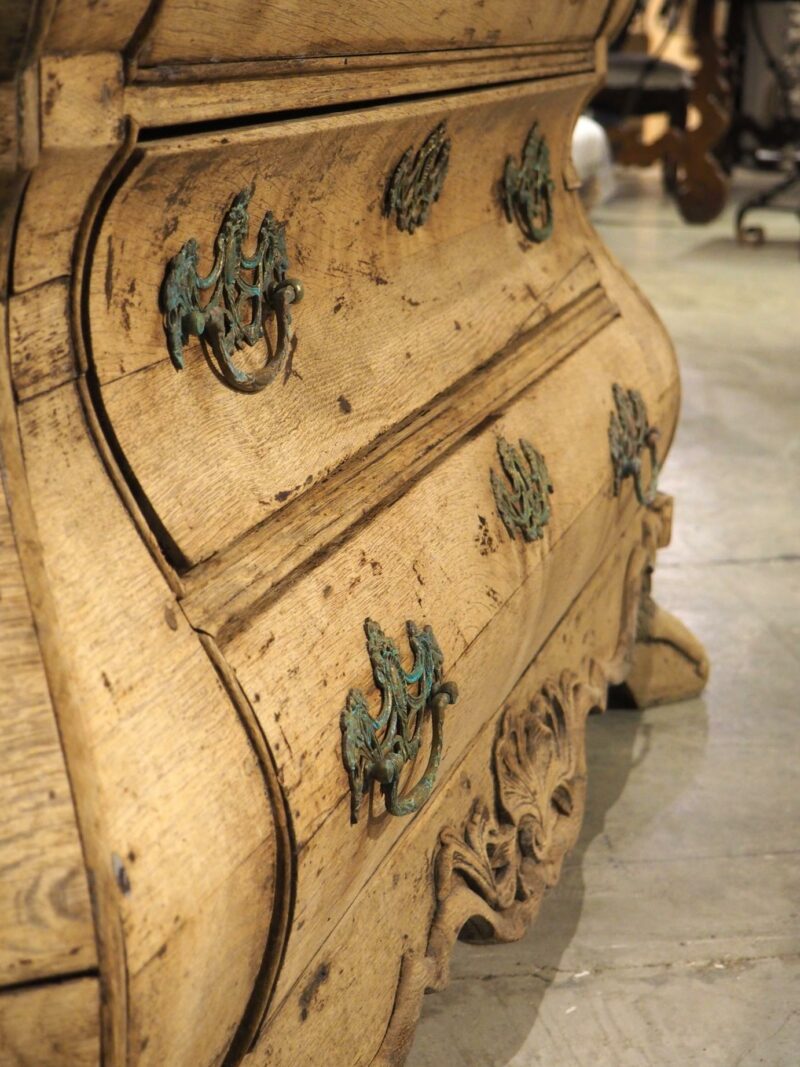 Antique Bleached Oak Drop Front Secretary Commode from Holland, Circa 1850 - Image 15