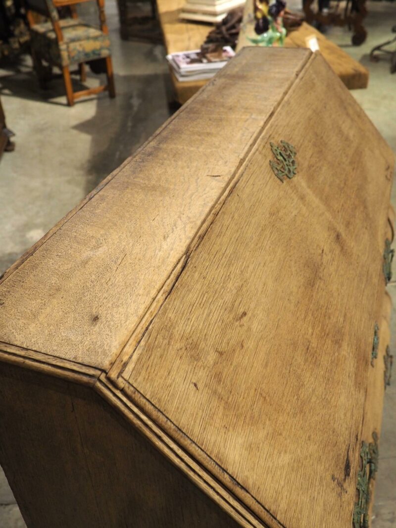 Antique Bleached Oak Drop Front Secretary Commode from Holland, Circa 1850 - Image 16