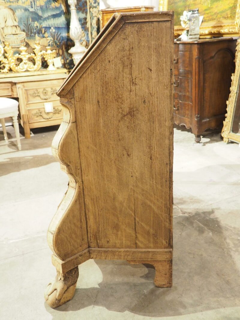 Antique Bleached Oak Drop Front Secretary Commode from Holland, Circa 1850 - Image 17