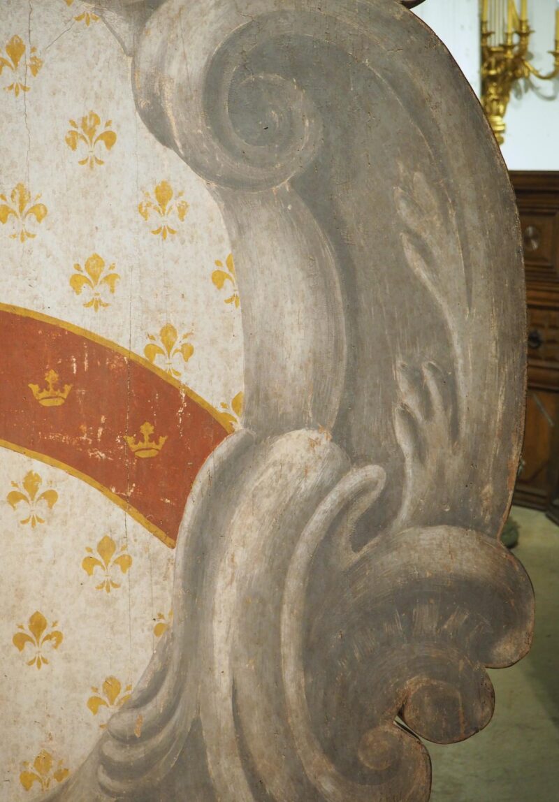 Large Scale Carved and Painted Italian Coat of Arms Panel from Florence, H-78.5 Inches - Image 5