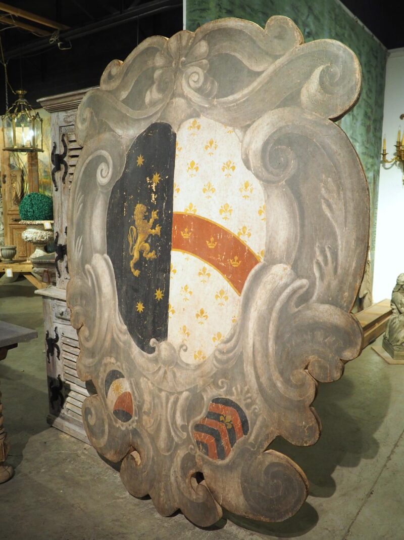 Large Scale Carved and Painted Italian Coat of Arms Panel from Florence, H-78.5 Inches - Image 8