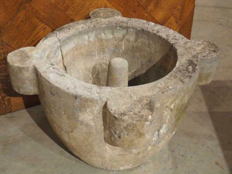 Oversized Antique Slate Mortar and Pestle from France, 19th Century - Image 10