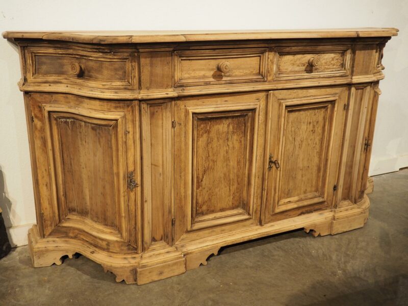 Antique Italian Bleached Walnut Credenza, 19th Century