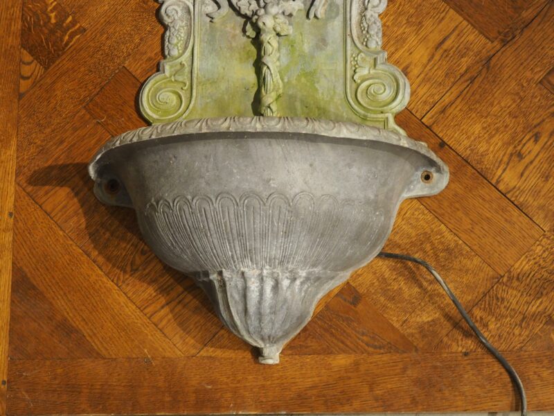 A Vintage Lead Rams Head Wall Fountain from England - Image 10