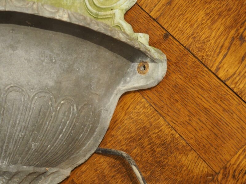 A Vintage Lead Rams Head Wall Fountain from England - Image 11