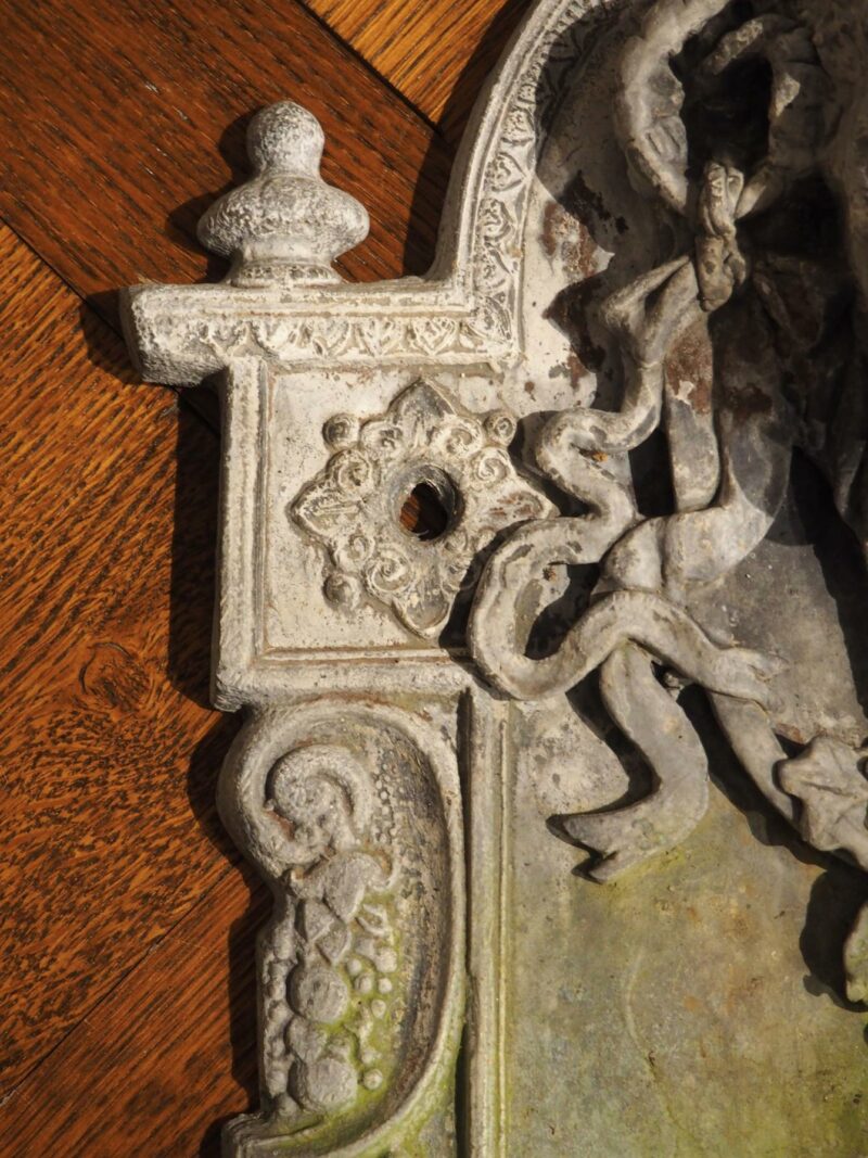 A Vintage Lead Rams Head Wall Fountain from England - Image 15