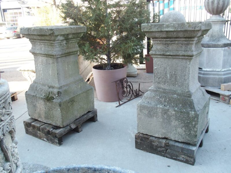 Pair of Large Carved Antique Stone Pedestals, South of France, Early 1800s - Image 14