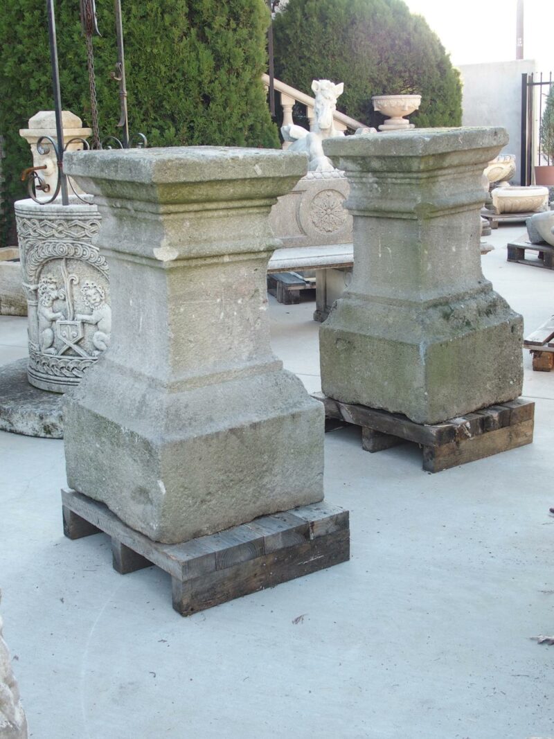 Pair of Large Carved Antique Stone Pedestals, South of France, Early 1800s - Image 15