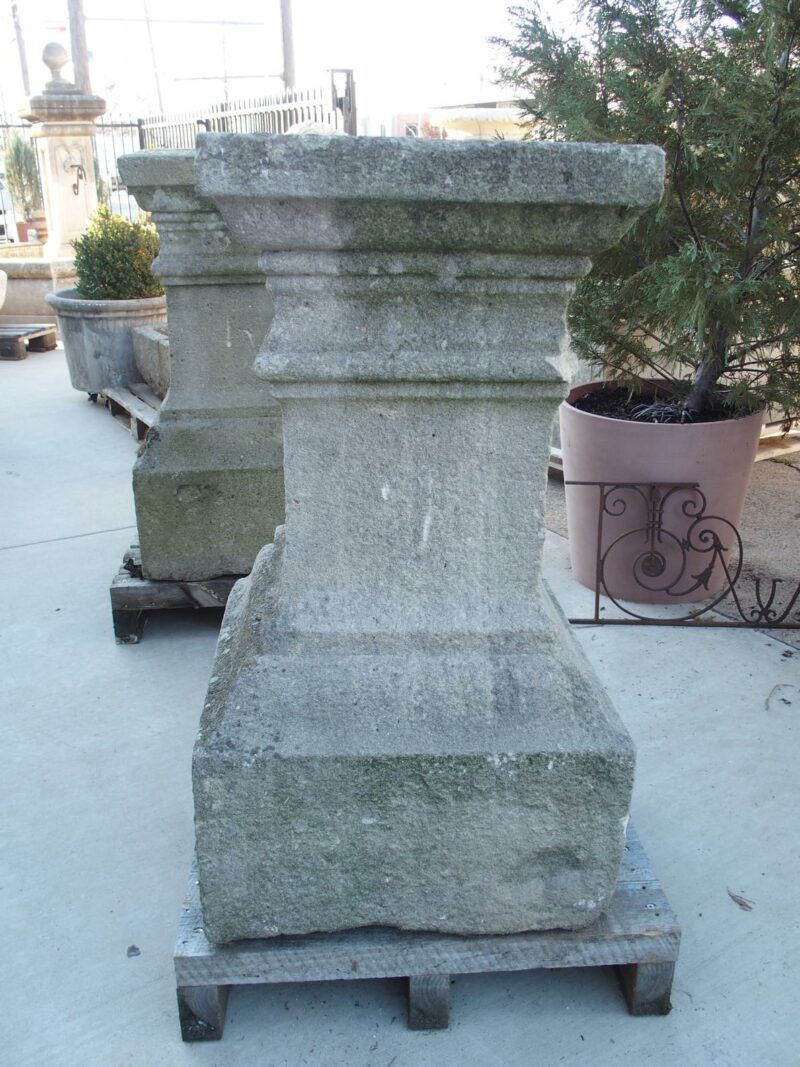 Pair of Large Carved Antique Stone Pedestals, South of France, Early 1800s - Image 7