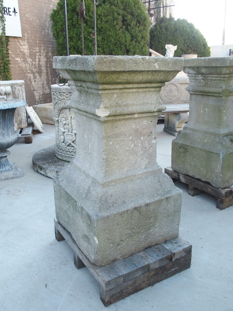 Pair of Large Carved Antique Stone Pedestals, South of France, Early 1800s - Image 8