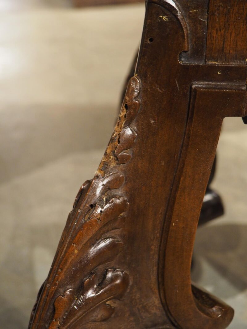 Circa 1880 French Carved Walnut Tabouret or Sellette with Large Lion Paw Feet - Image 17