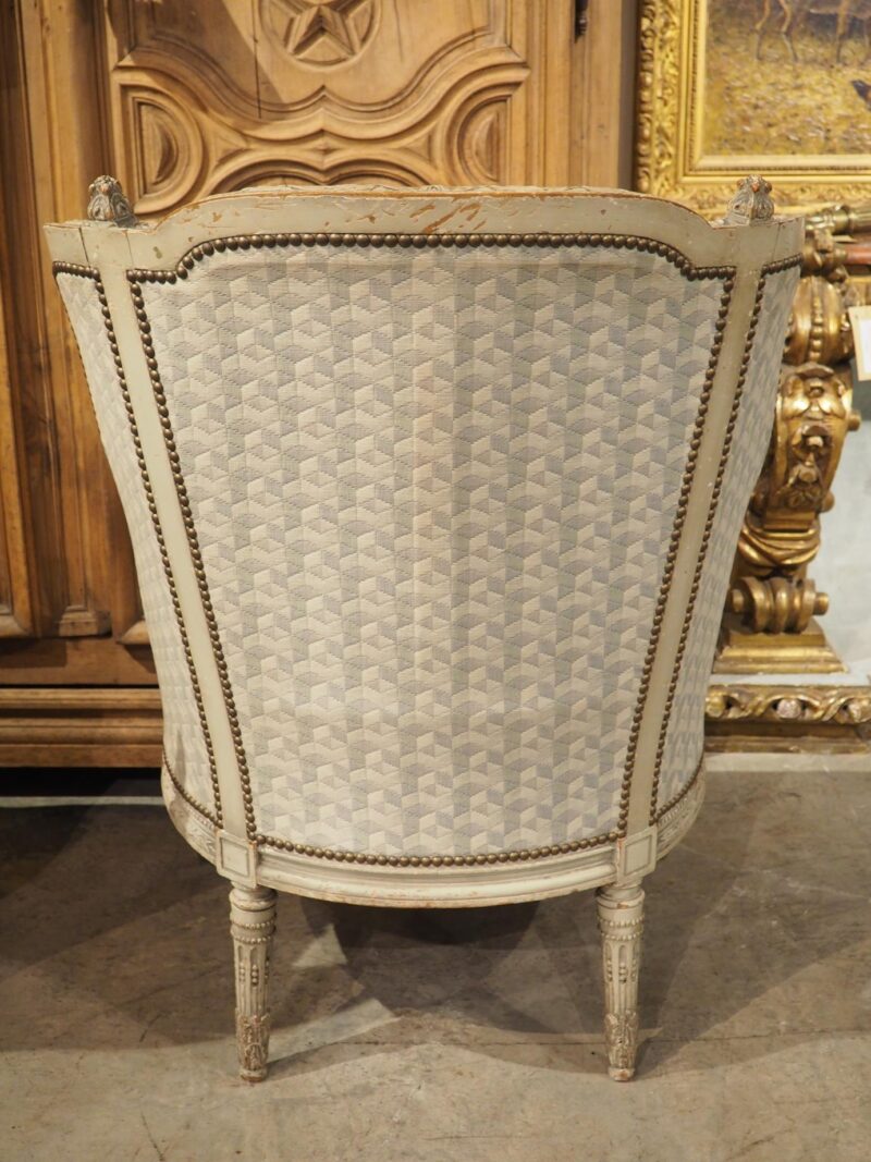 Rare Pair of Period French Louis XVI His and Hers Bergère Armchairs, Circa 1780 - Image 16