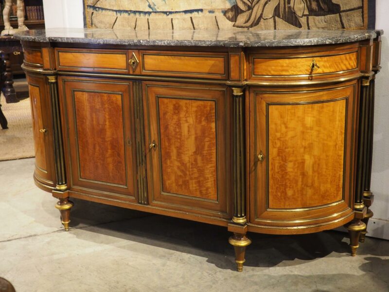 Period French Louis XVI Demi-Lune Buffet in Mahogany and Lemonwood, Circa 1780 - Image 2