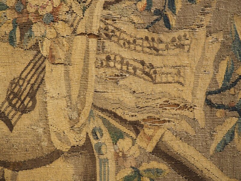 A Framed 18th Century Aubusson Musical Trophy Tapestry Fragment, Circa 1785 - Image 13