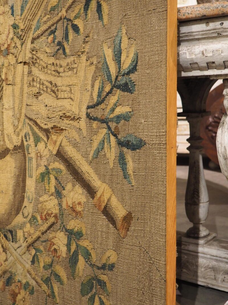 A Framed 18th Century Aubusson Musical Trophy Tapestry Fragment, Circa 1785 - Image 9