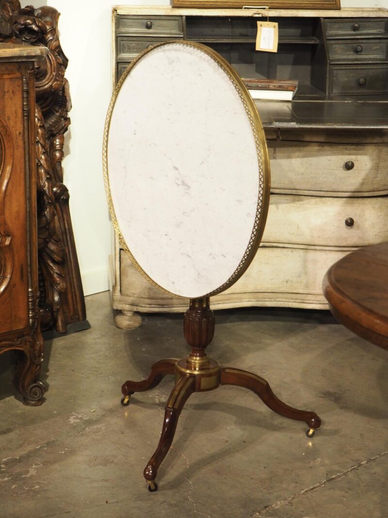 19th Century French Louis XVI Style Marble Top Gueridon Table Circa 1880 - Image 16