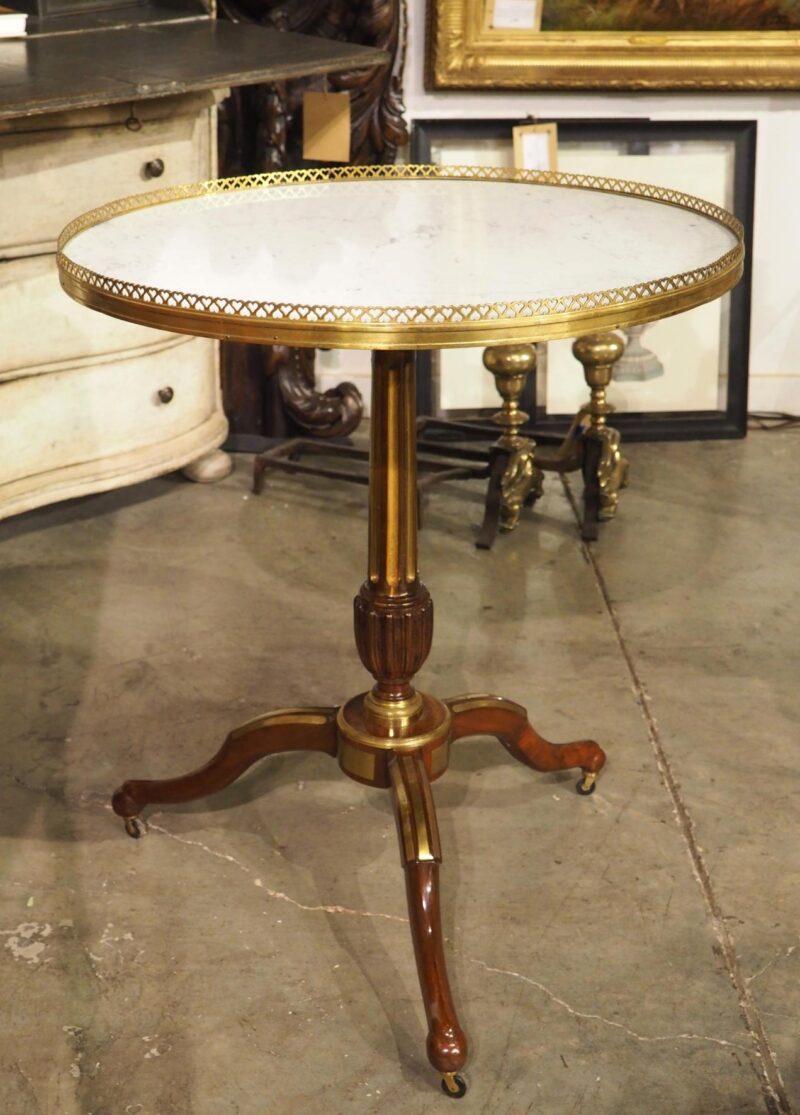 19th Century French Louis XVI Style Marble Top Gueridon Table Circa 1880 - Image 3