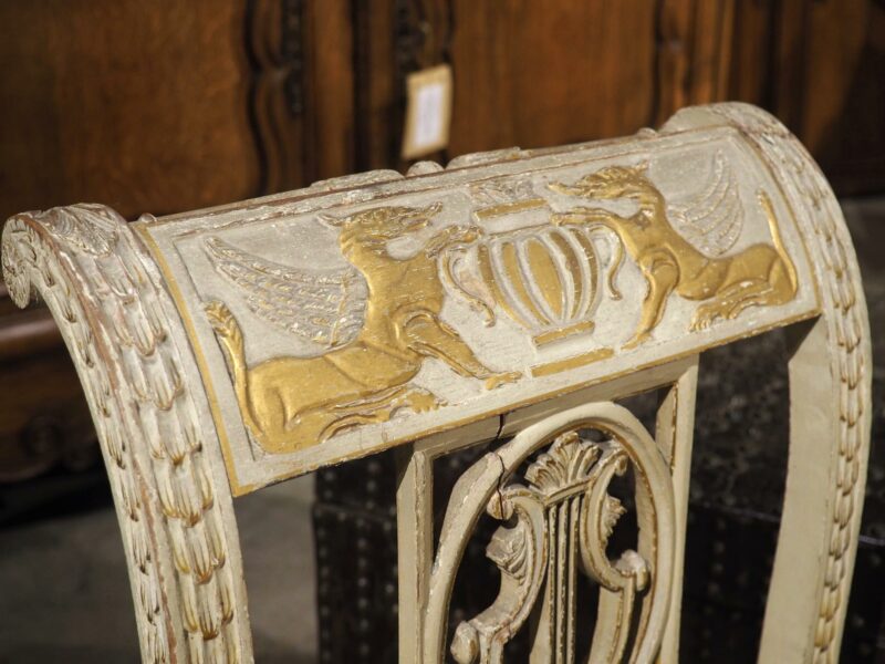 19th Century French Painted Neoclassical Style Banquette with Silk Upholstery - Image 14