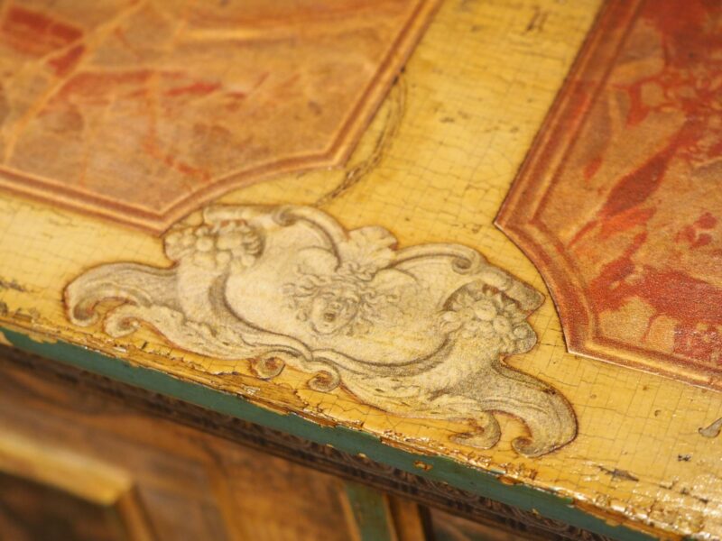 Antique Italian Neoclassical Painted and Découpage Ladies Desk, Circa 1890 - Image 17