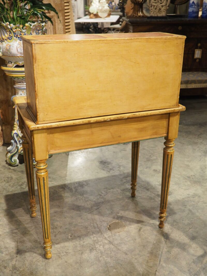 Antique Italian Neoclassical Painted and Découpage Ladies Desk, Circa 1890 - Image 22