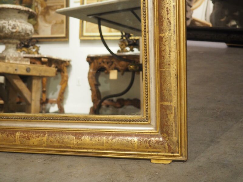 Pair of 19th Century French Gold Louis Philippe Style Mirrors, Silver, Red Bole - Image 13