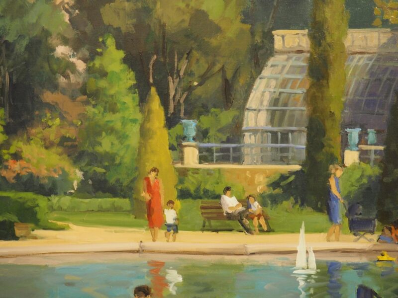 French Oil on Canvas, Les Jardin des Plantes de Rouen by Annie Puybareau - Image 11