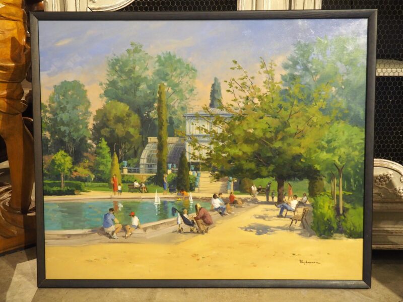 French Oil on Canvas, Les Jardin des Plantes de Rouen by Annie Puybareau - Image 14