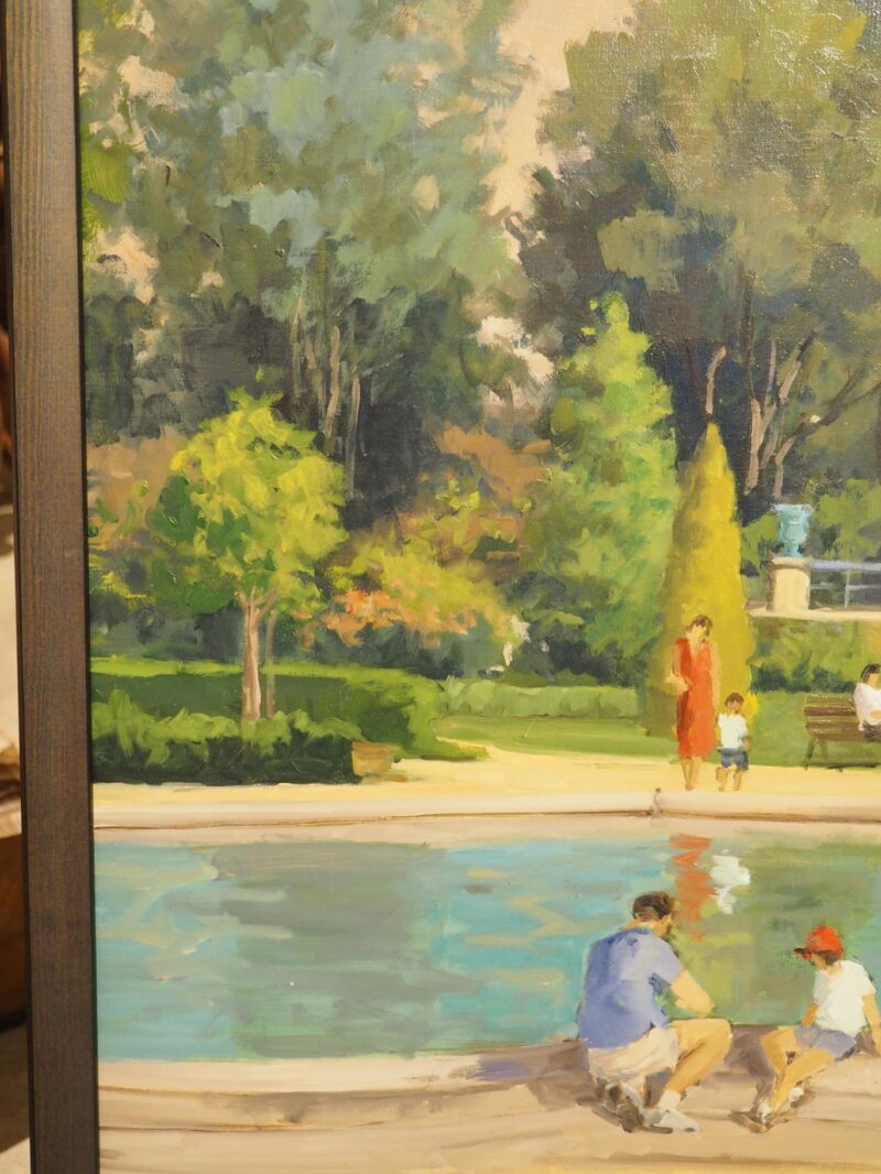 French Oil on Canvas, Les Jardin des Plantes de Rouen by Annie Puybareau - Image 5