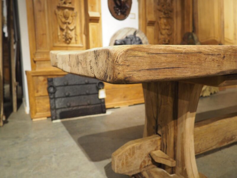 Antique French Oak Beam Dining Table, 9.5 Feet Long, 3.5 inch Thick, Circa 1860 - Image 10