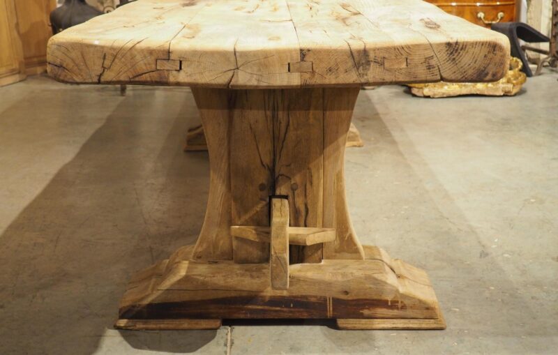 Antique French Oak Beam Dining Table, 9.5 Feet Long, 3.5 inch Thick, Circa 1860 - Image 11