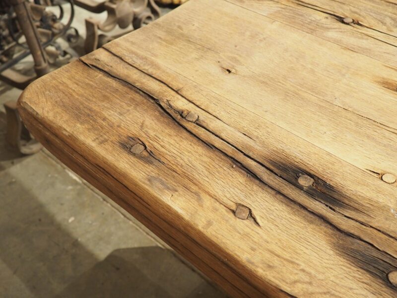 Antique French Oak Beam Dining Table, 9.5 Feet Long, 3.5 inch Thick, Circa 1860 - Image 14