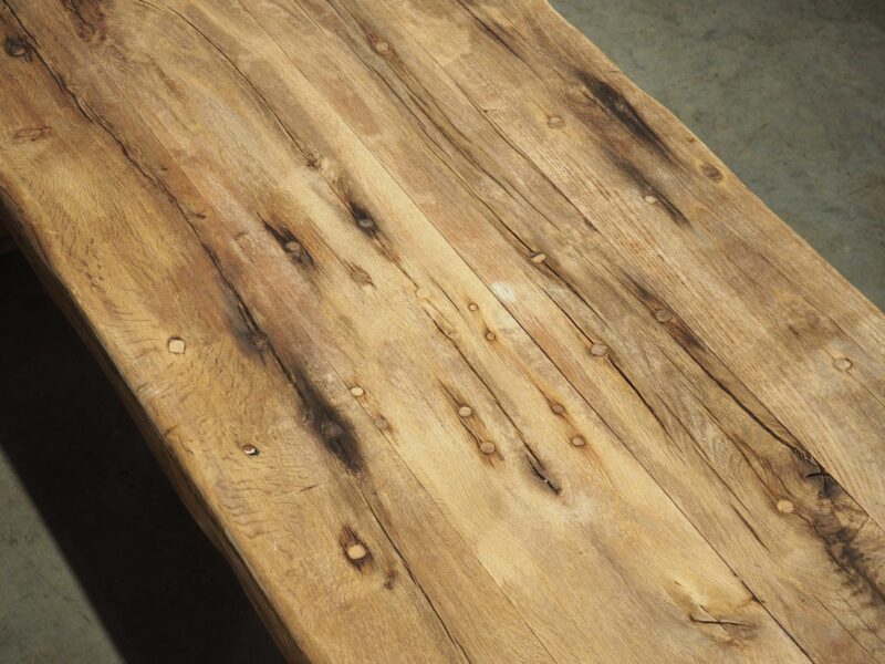 Antique French Oak Beam Dining Table, 9.5 Feet Long, 3.5 inch Thick, Circa 1860 - Image 3