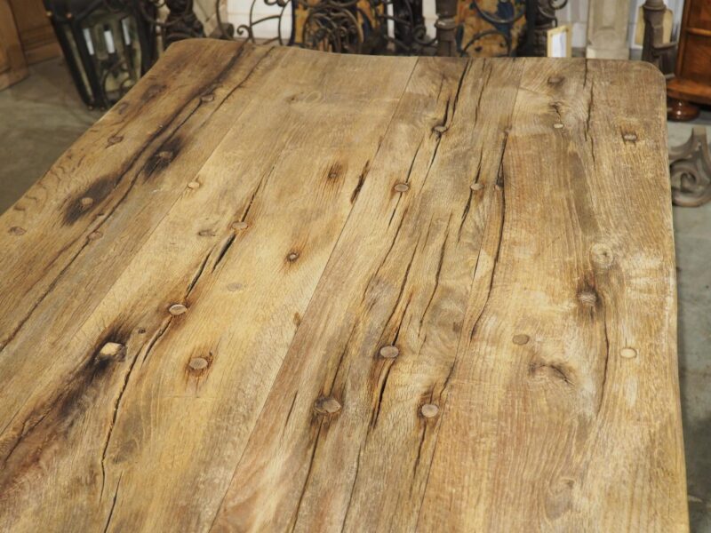 Antique French Oak Beam Dining Table, 9.5 Feet Long, 3.5 inch Thick, Circa 1860 - Image 6