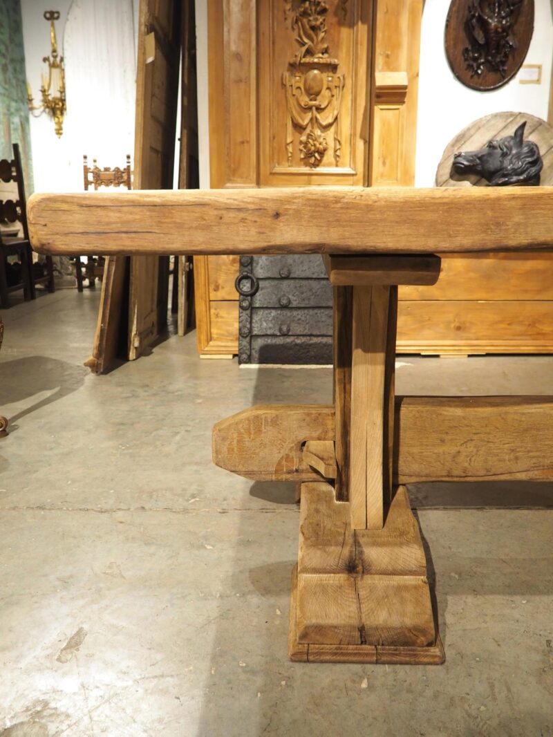 Antique French Oak Beam Dining Table, 9.5 Feet Long, 3.5 inch Thick, Circa 1860 - Image 9