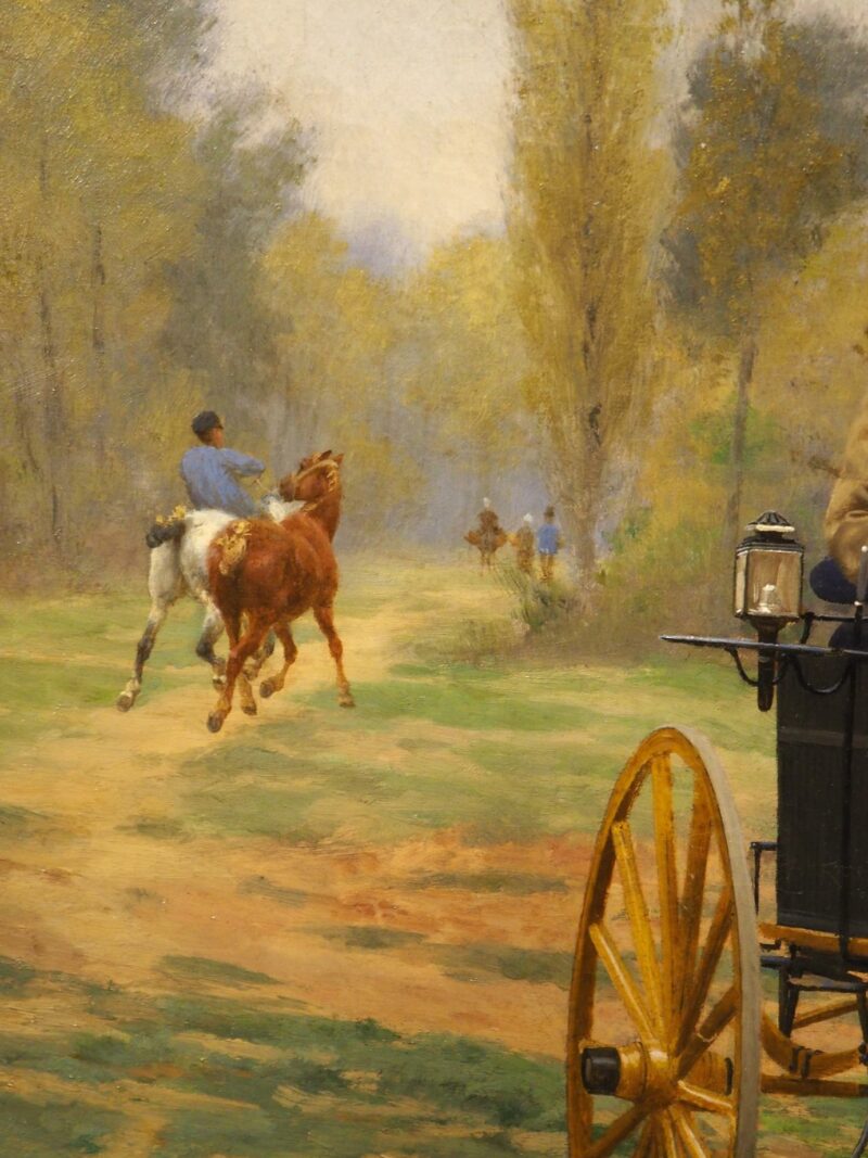 The New Horses, Antique French Oil on Canvas by Jean Richard Goubie, Paris 1883 - Image 10