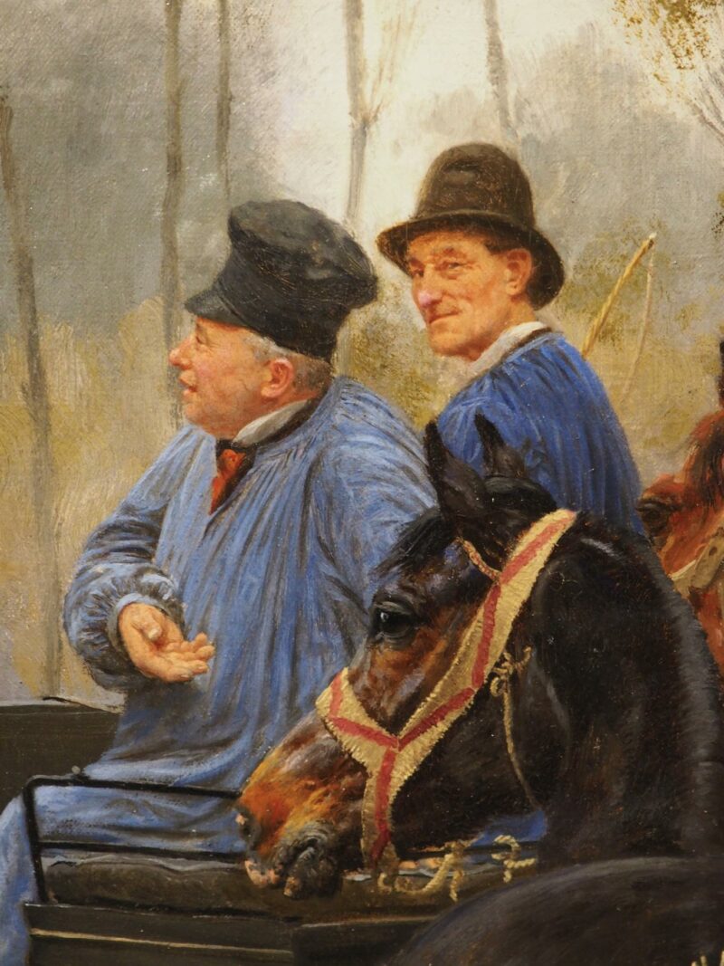 The New Horses, Antique French Oil on Canvas by Jean Richard Goubie, Paris 1883 - Image 15