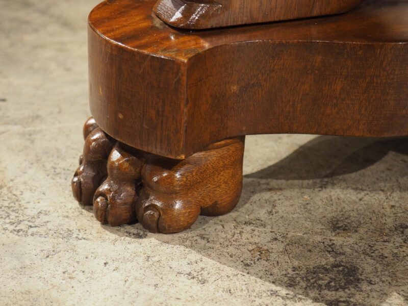 A French Empire Style Mahogany Center Table with Swans and Marble Top, 19th C. - Image 10