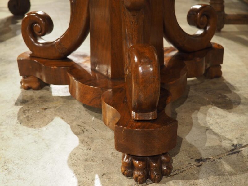 A French Empire Style Mahogany Center Table with Swans and Marble Top, 19th C. - Image 13