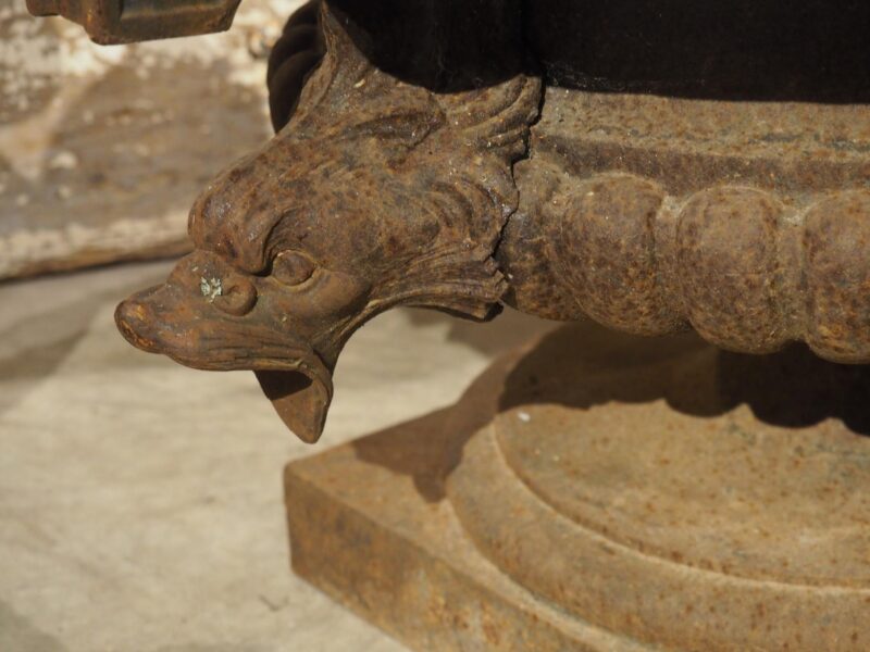 Pair of Circa 1850 Napoleon III Cast Iron Vases from Le Jura, France - Image 14