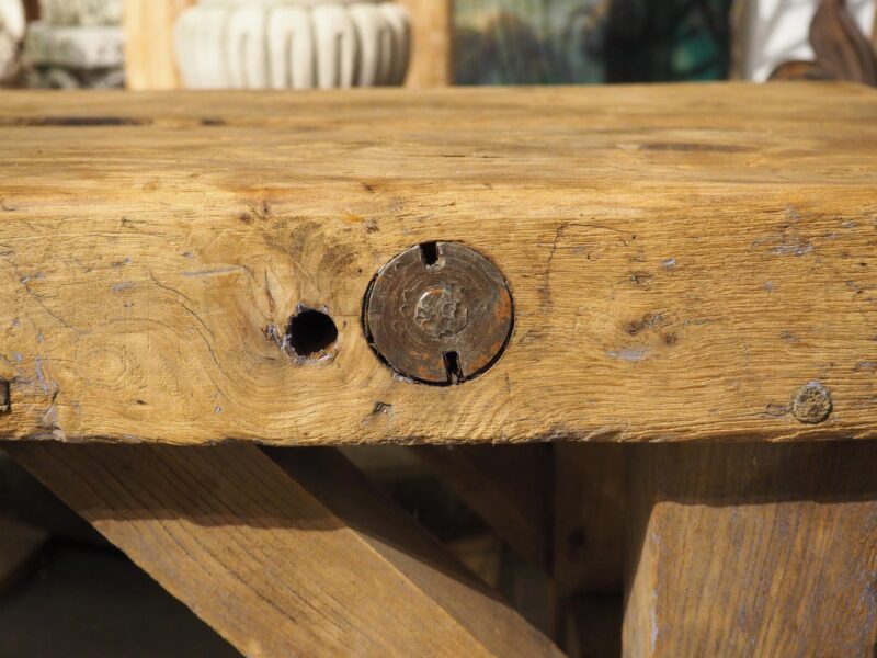 1940s French Elm Aviation Work Bench - Image 7