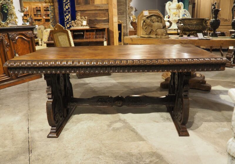 19th Century Italian Renaissance Style Library Table - Image 3