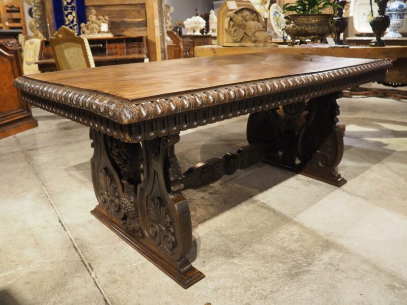 19th Century Italian Renaissance Style Library Table - Image 5